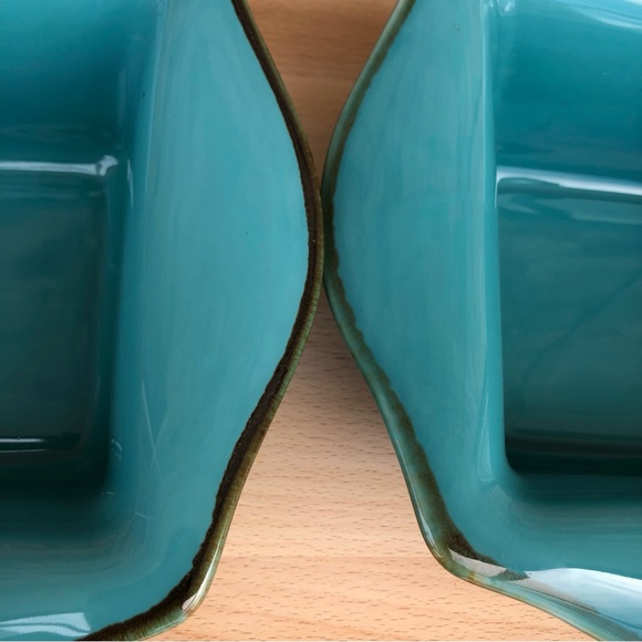 Southern Living at Home 2 Glass TUSCAN Everyday Baker 10" Turquoise Brown Bowl - Picture 10 of 14